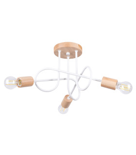 Ember Minimalist Semi Flush Ceiling 3 Light White-1