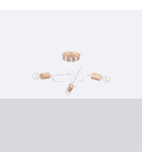 Ember Minimalist Semi Flush Ceiling 3 Light White-2