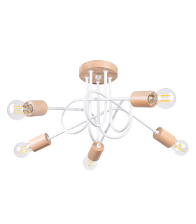 Ember Minimalist Semi Flush Ceiling 5 Light White-1