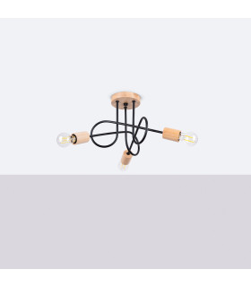 Ember Minimalist Semi Flush Ceiling 3 Light Black-2