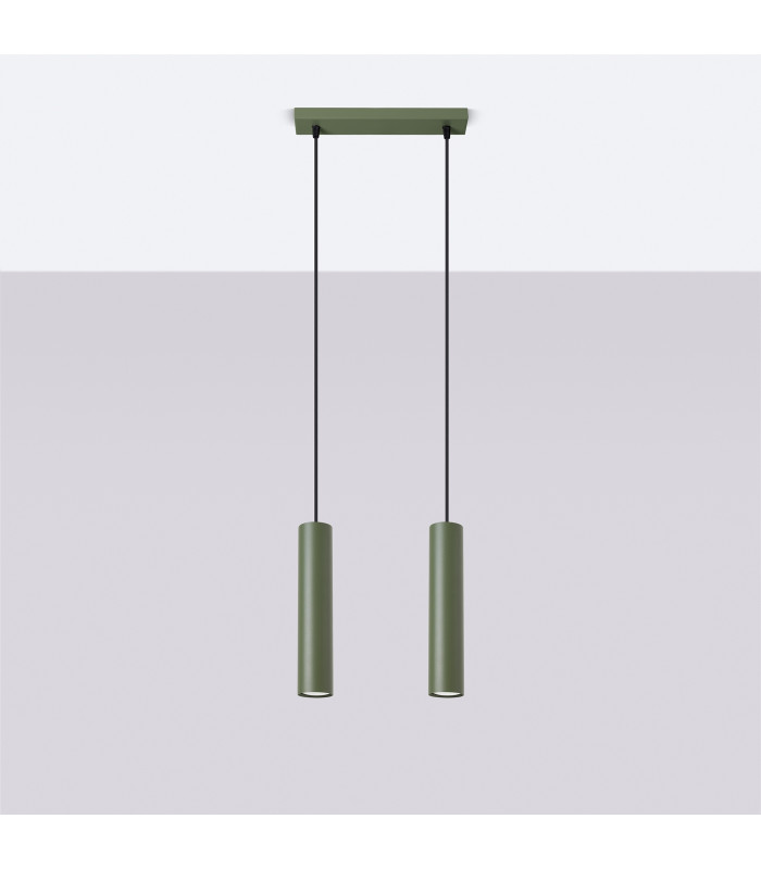 Lagos Loft Bar Pendant 2 Light Olive Green-2
