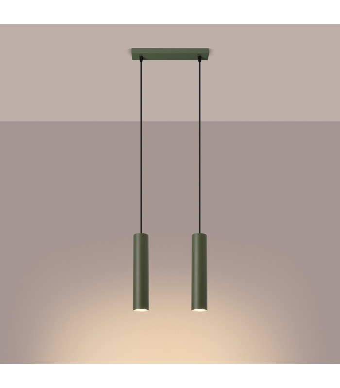 Lagos Loft Bar Pendant 2 Light Olive Green-3