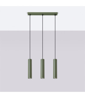 Lagos Loft Bar Pendant 3 Light Olive Green-2