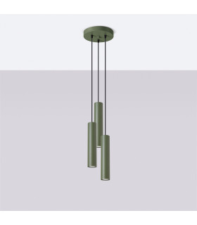 Lagos Loft Cluster Drop Pendant Lamp 3 Light Olive Green-2