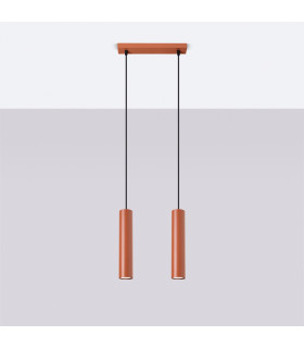 Lagos Loft Bar Pendant 2 Light Red Ochre-2