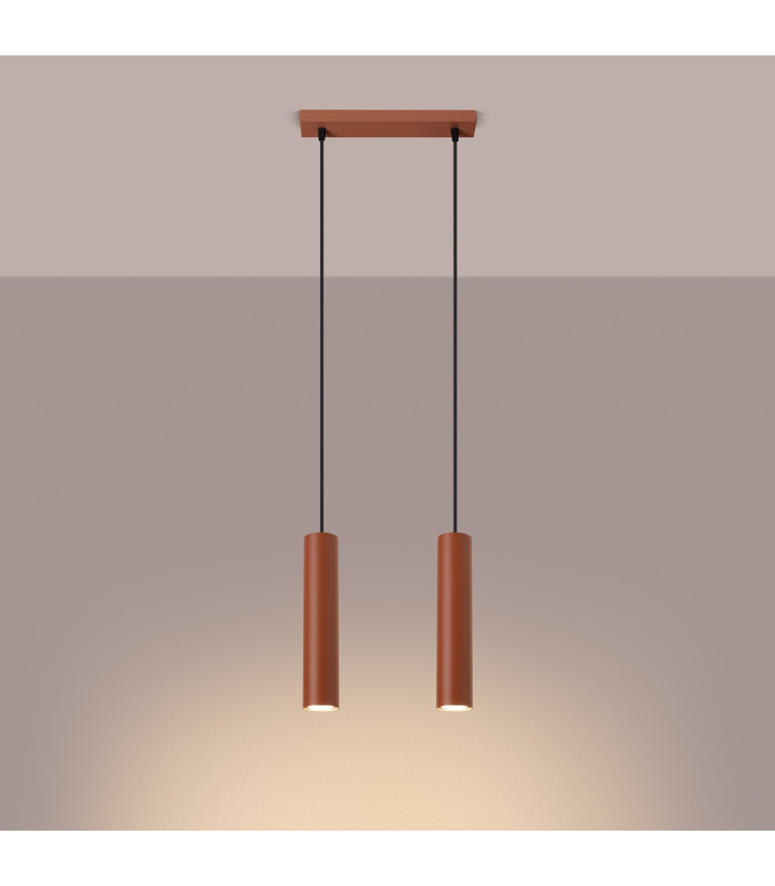 Lagos Loft Bar Pendant 2 Light Red Ochre-3