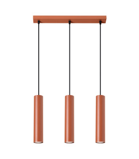 Lagos Loft Bar Pendant 3 Light Red Ochre-1