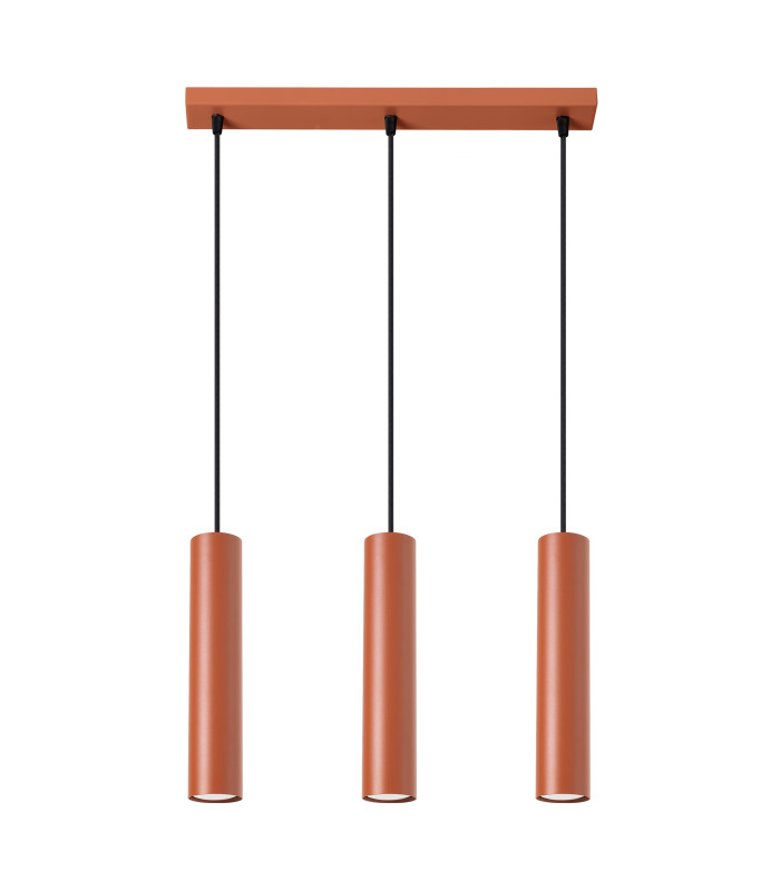 Lagos Loft Bar Pendant 3 Light Red Ochre-1