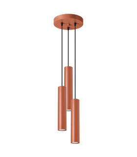 Lagos Loft Cluster Drop Pendant Lamp 3 Light Red Ochre-1