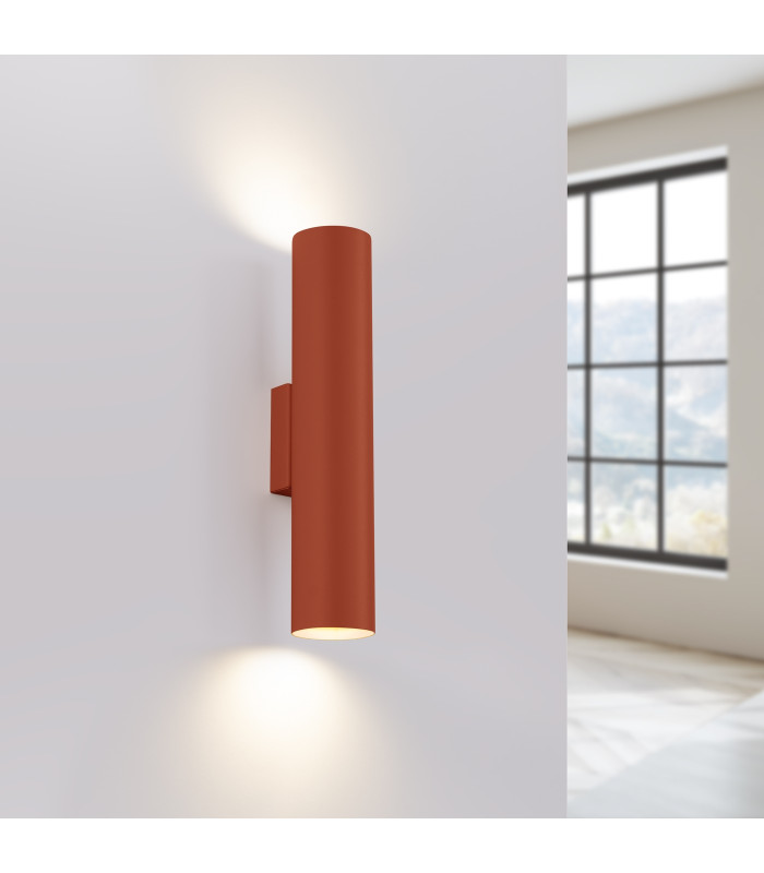 Lagos Loft Up Down Wall Lamp Red Ochre-3