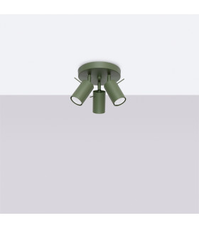 Ring Modern Ceiling Spotlight Cluster 3 Light Olive Green-2