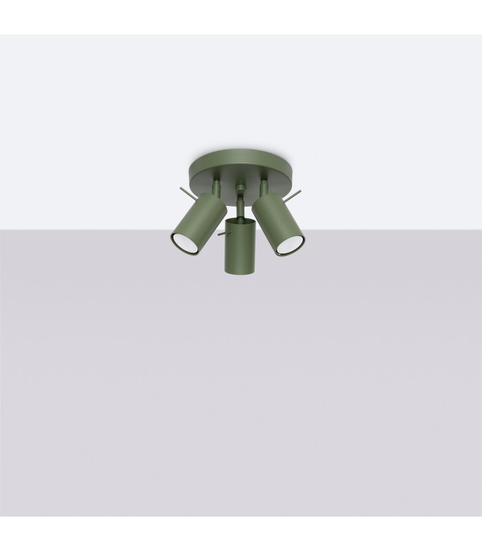 Ring Modern Ceiling Spotlight Cluster 3 Light Olive Green-2