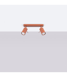 Ring Modern Twin Ceiling Lamp 2 Red Ochra-2