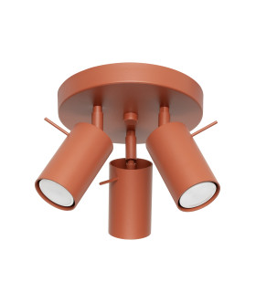 Ring Modern Ceiling Spotlight Cluster 3 Light Red Ochra-1