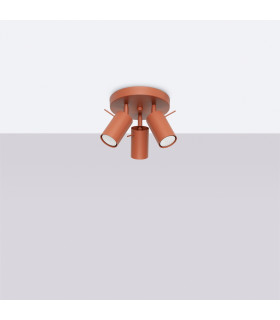 Ring Modern Ceiling Spotlight Cluster 3 Light Red Ochra-2