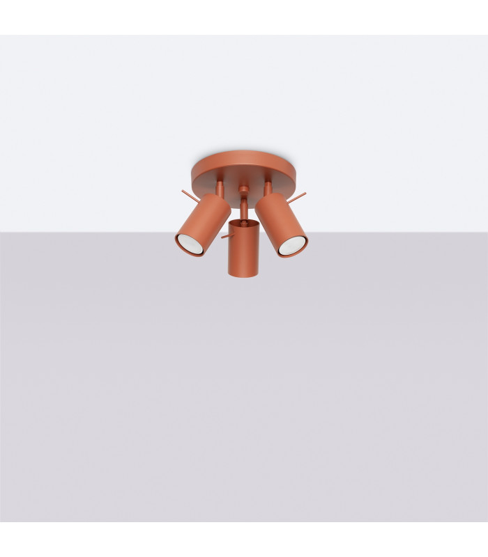 Ring Modern Ceiling Spotlight Cluster 3 Light Red Ochra-2