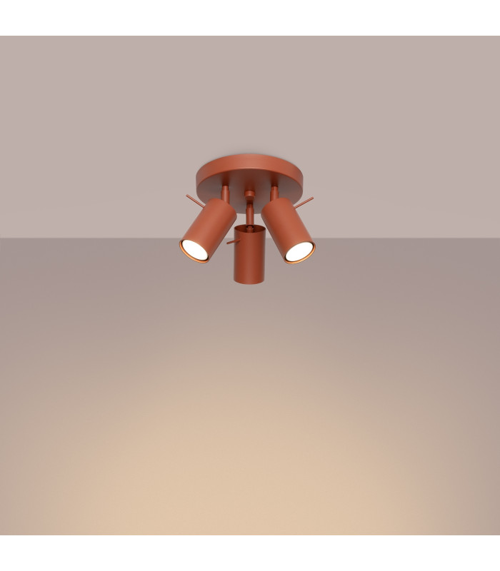 Ring Modern Ceiling Spotlight Cluster 3 Light Red Ochra-3