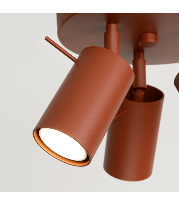 Ring Modern Ceiling Spotlight Cluster 3 Light Red Ochra-6