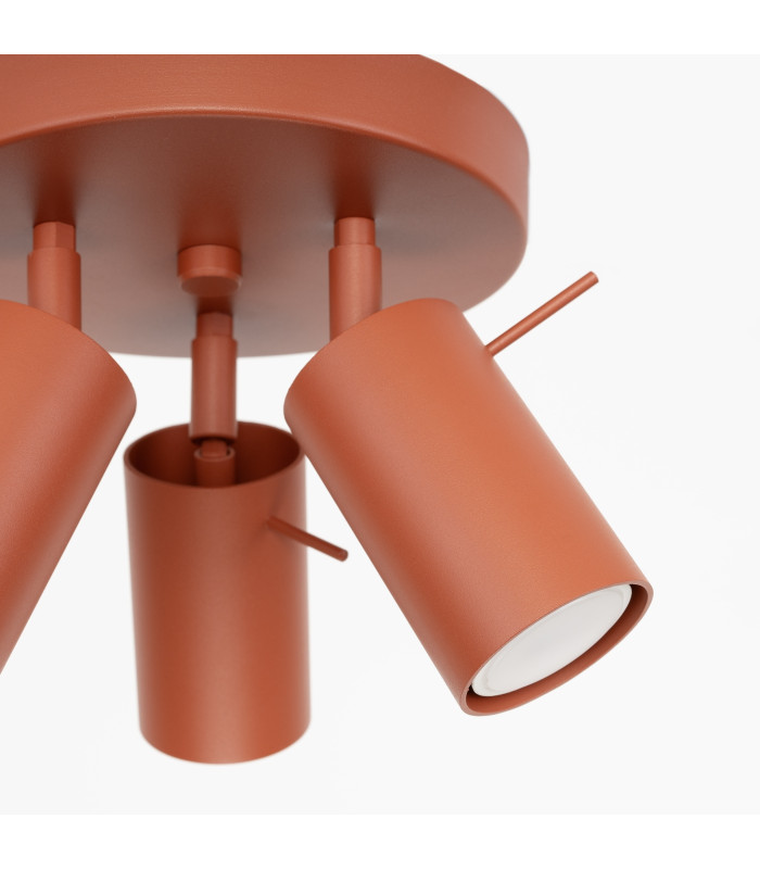 Ring Modern Ceiling Spotlight Cluster 3 Light Red Ochra-7