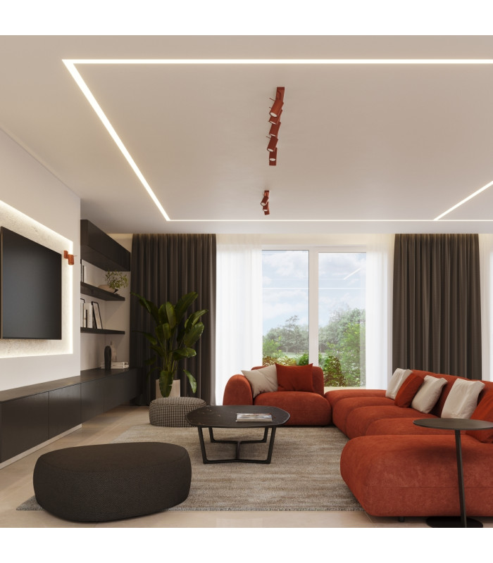 Ring Modern Ceiling Spotlight Cluster 3 Light Red Ochra-10