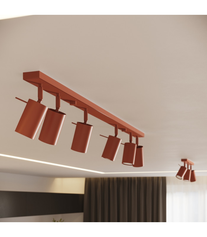 Ring Modern Ceiling Spotlight Cluster 3 Light Red Ochra-12