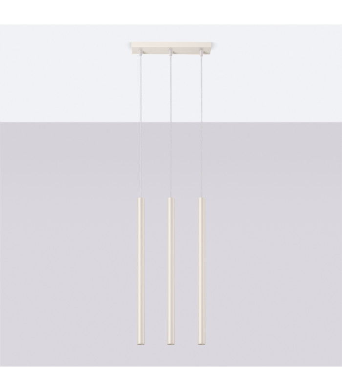 Pastelo Modern Bar Pendant 3 Light Beige-2