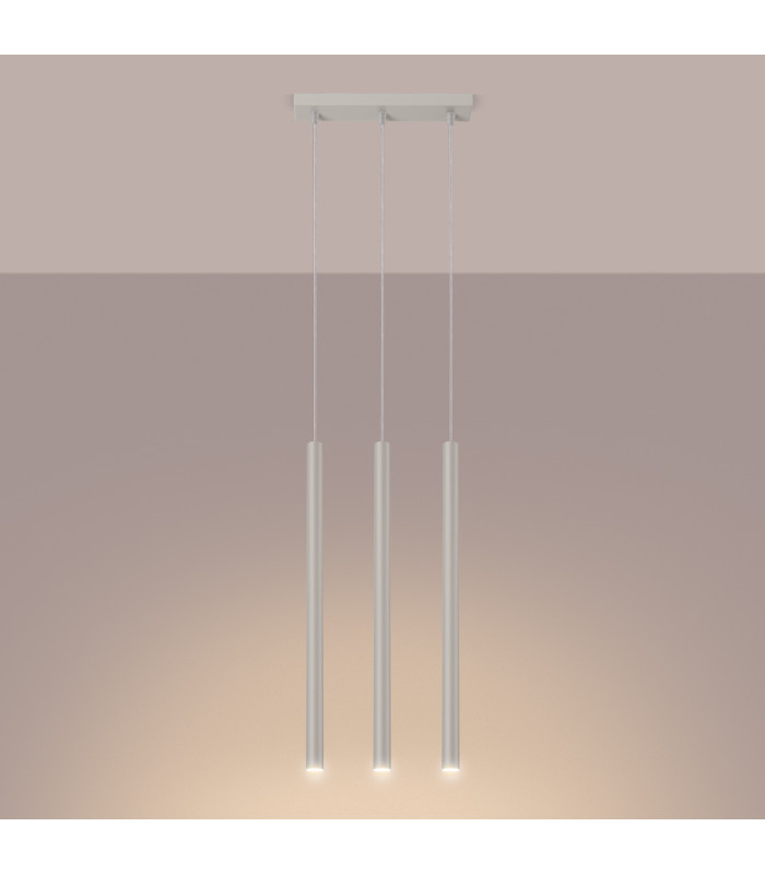 Pastelo Modern Bar Pendant 3 Light Beige-3