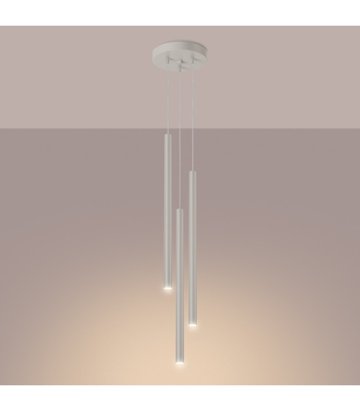 Pastelo Modern Cluster Drop Pendant Lamp 3 Light Beige-3