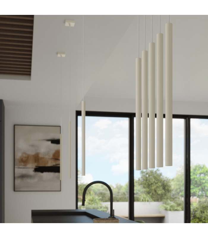 Pastelo Modern Cluster Drop Pendant Lamp 3 Light Beige-9
