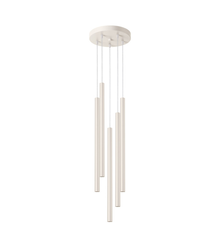 Pastelo Modern Cluster Drop Pendant Lamp 5 Light Beige-1