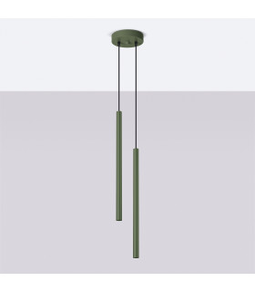 Pastelo Modern Cluster Drop Pendant Lamp 2 Olive Green-2