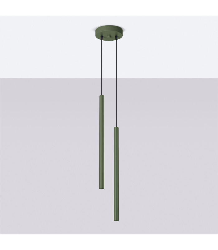 Pastelo Modern Cluster Drop Pendant Lamp 2 Olive Green-2