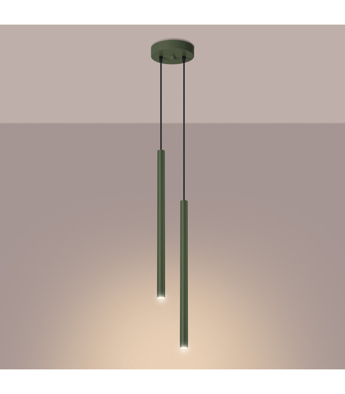 Pastelo Modern Cluster Drop Pendant Lamp 2 Olive Green-3