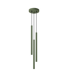 Pastelo Modern Cluster Drop Pendant Lamp 3 Light Olive Green-1