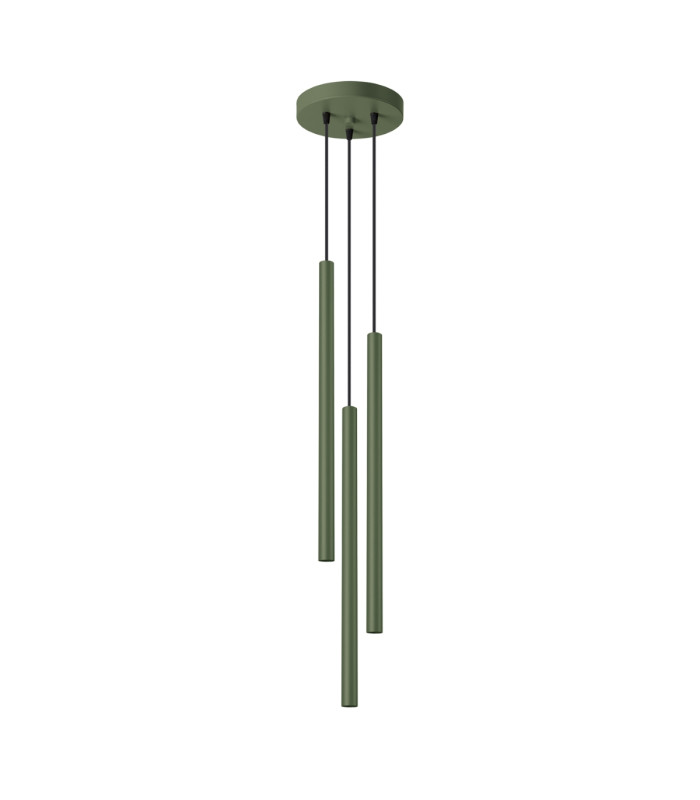 Pastelo Modern Cluster Drop Pendant Lamp 3 Light Olive Green-1
