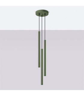 Pastelo Modern Cluster Drop Pendant Lamp 3 Light Olive Green-2