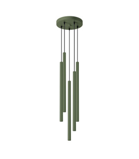Pastelo Modern Cluster Drop Pendant Lamp 5 Light Olive Green-1