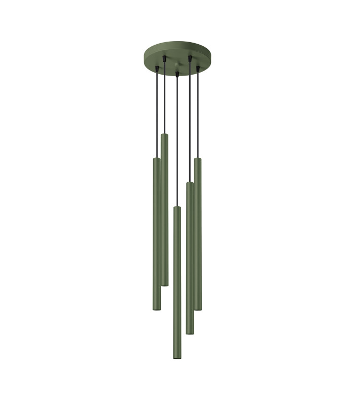 Pastelo Modern Cluster Drop Pendant Lamp 5 Light Olive Green-1