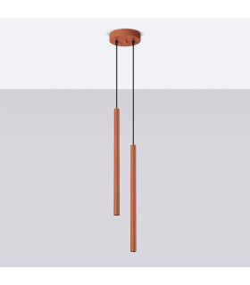 Pastelo Modern Cluster Drop Pendant Lamp 2 Red Ochre-2