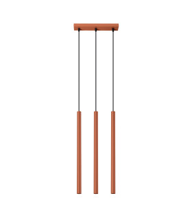 Pastelo Modern Bar Pendant 3 Light Red Ochre-1