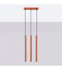 Pastelo Modern Bar Pendant 3 Light Red Ochre-2