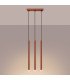 Pastelo Modern Bar Pendant 3 Light Red Ochre-3