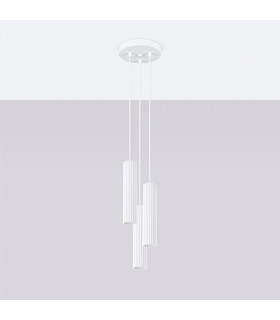 Karbon Minimalist Cluster Drop Pendant Lamp 3 Light White-2
