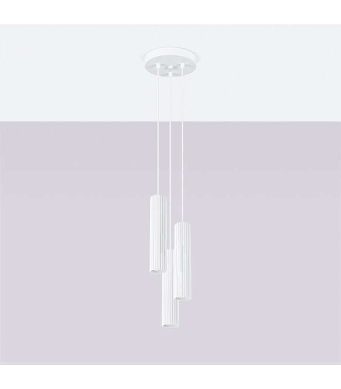 Karbon Minimalist Cluster Drop Pendant Lamp 3 Light White-2