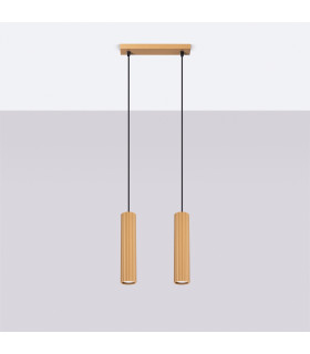 Karbon Minimalist Bar Pendant 2 Light Gold-2