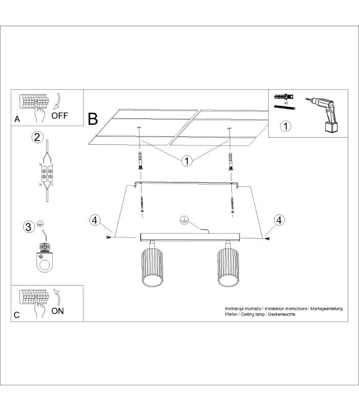Karbon Minimalist Twin Ceiling Lamp 2 Gold-10