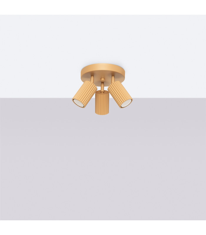 Karbon Minimalist Ceiling Spotlight Cluster 3 Light Gold-2