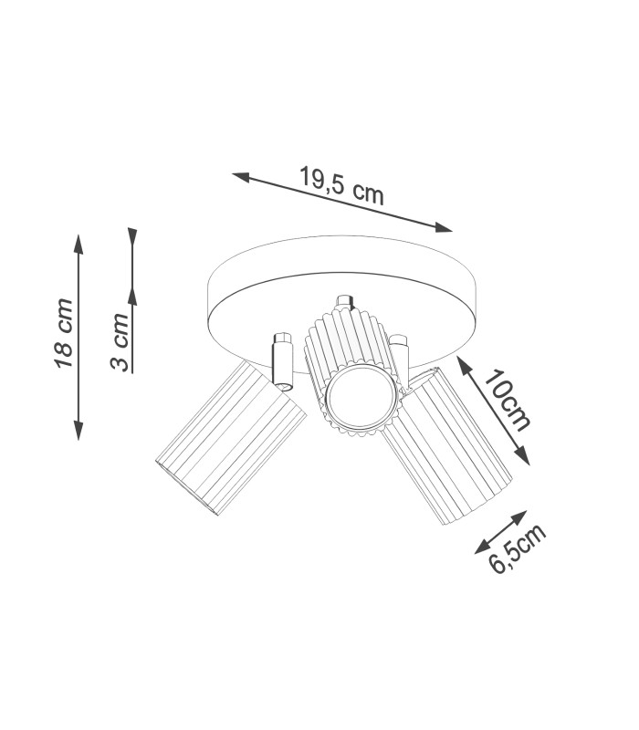 Karbon Minimalist Ceiling Spotlight Cluster 3 Light Gold-9