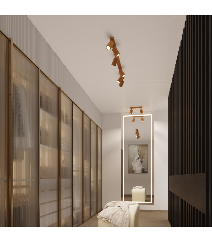 Karbon Minimalist Ceiling Spotlight Cluster 3 Light Gold-12