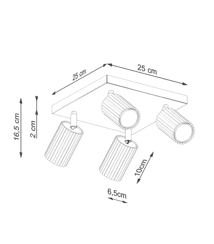 Karbon Minimalist Ceiling Spotlight Cluster 4 Light Gold-9